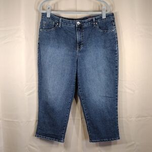 Style & Co. Women's Blue Cropped Capri Casual Plus Size Stretchy Denim Jeans